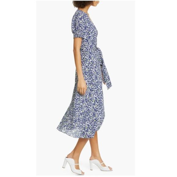 Tanya Taylor Dorothy Confetti Floral Silk Lined Midi Wrap Dress 8 - Picture 3 of 9